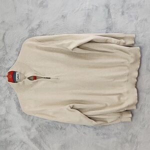 Coxmoore of England Mens quarter zip tan sweater